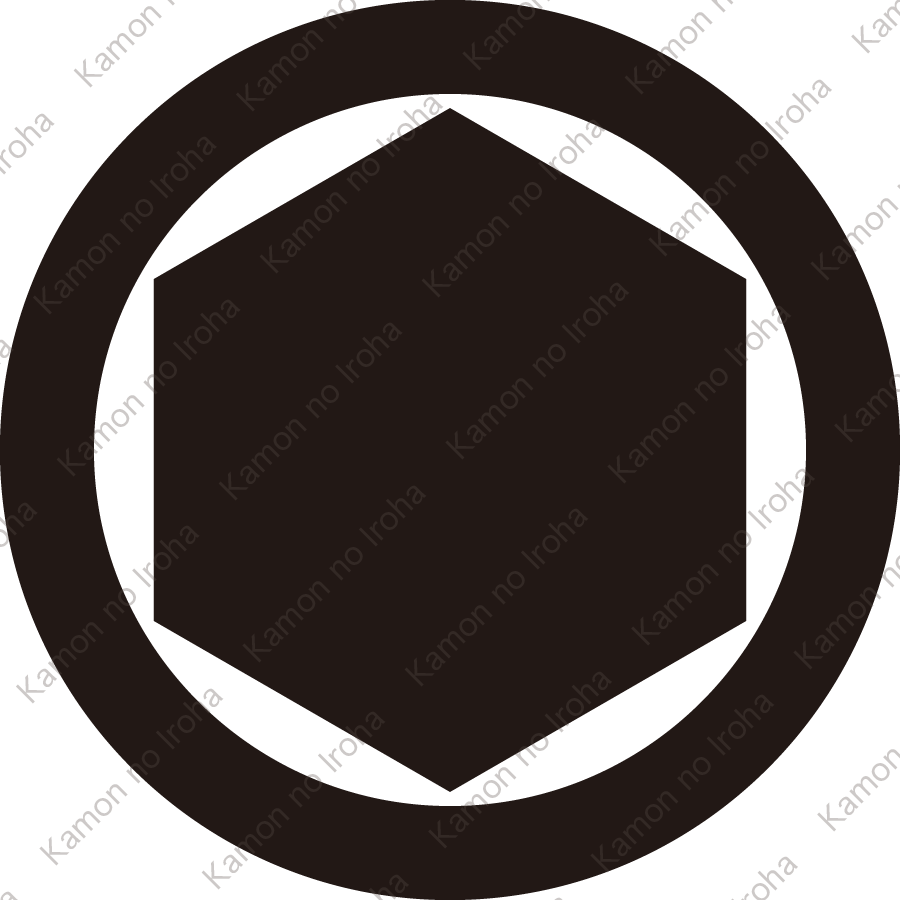 丸に亀甲持ち紋