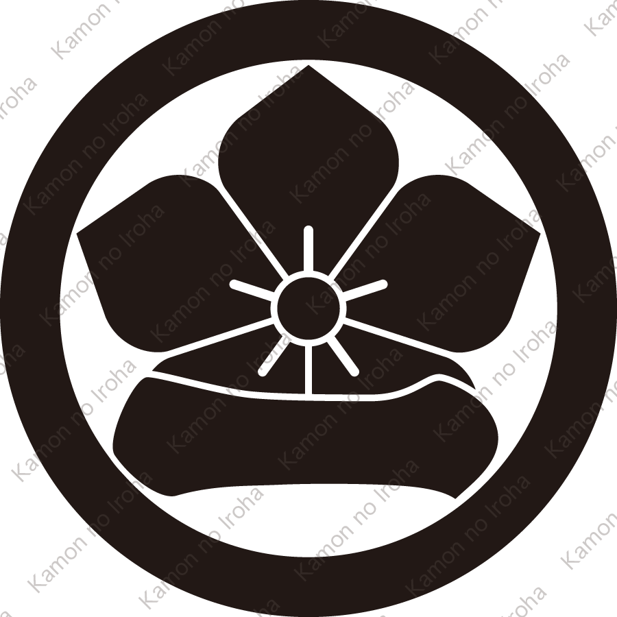 丸に桔梗重ね一文字紋