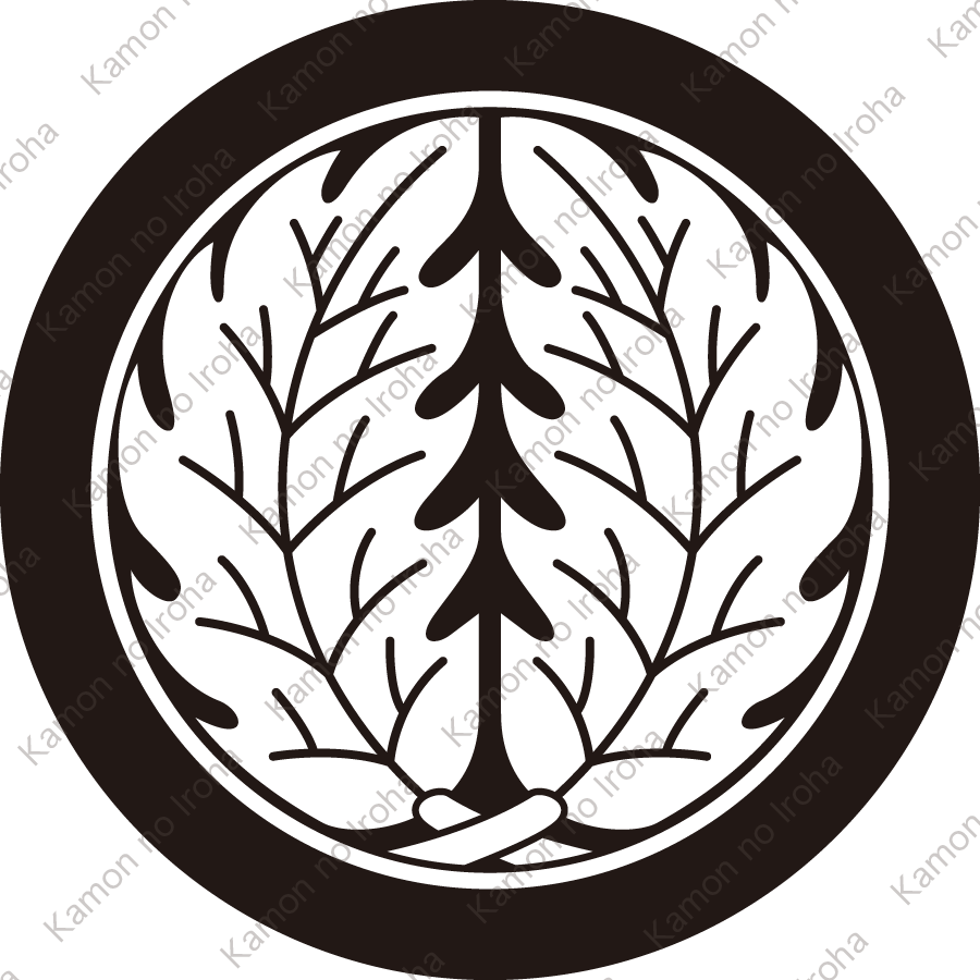 丸に石持ち地抜き抱き柊紋