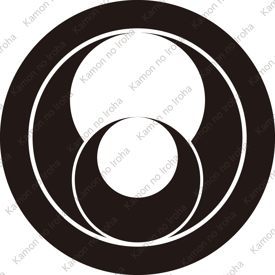 丸に子持ち向い月紋