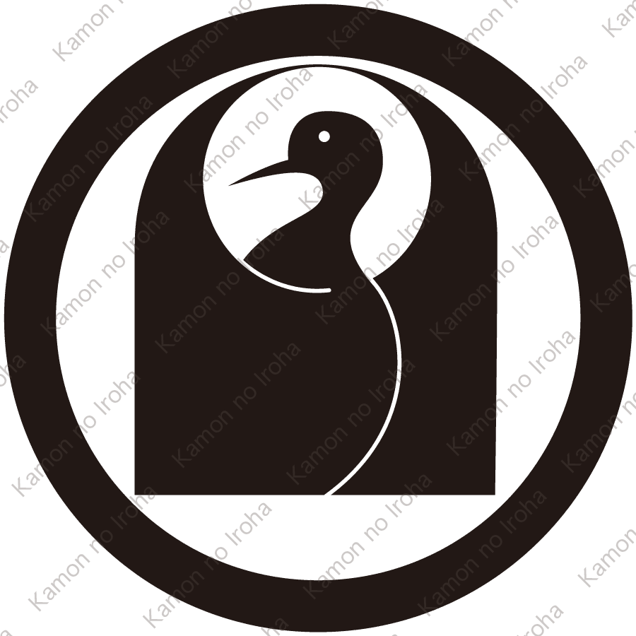 丸に光琳作り鶴紋