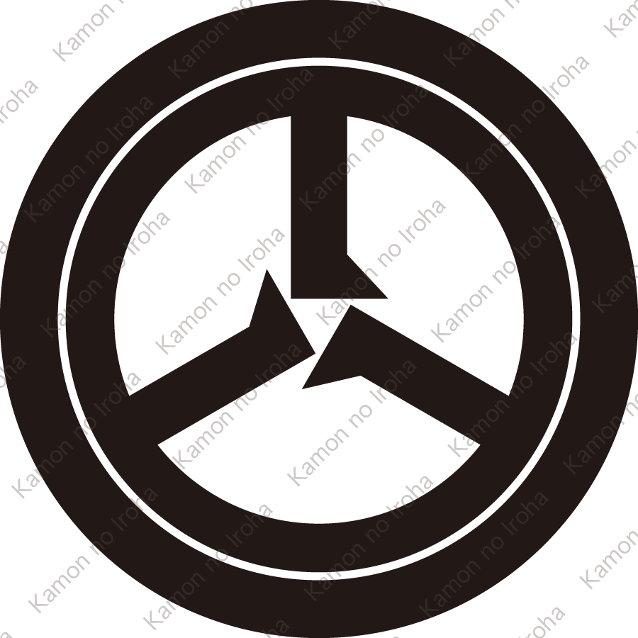 丸に真向い五徳紋