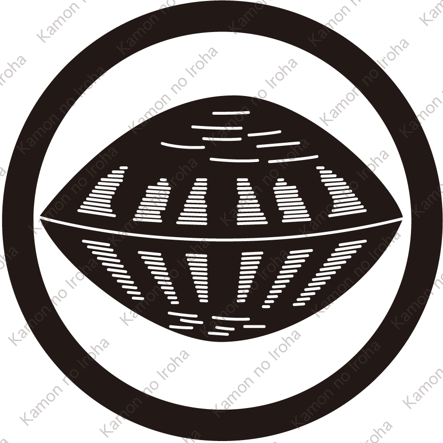 丸に真向き蛤紋