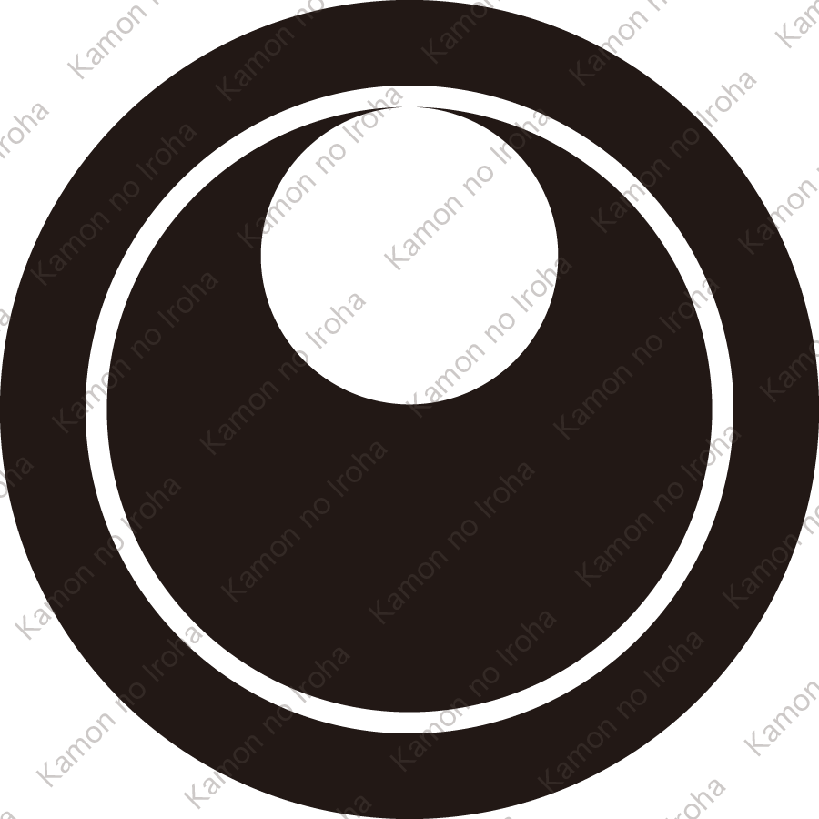 丸に真向い月紋