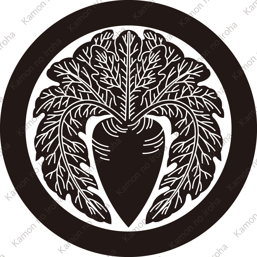 丸に真向き大根紋