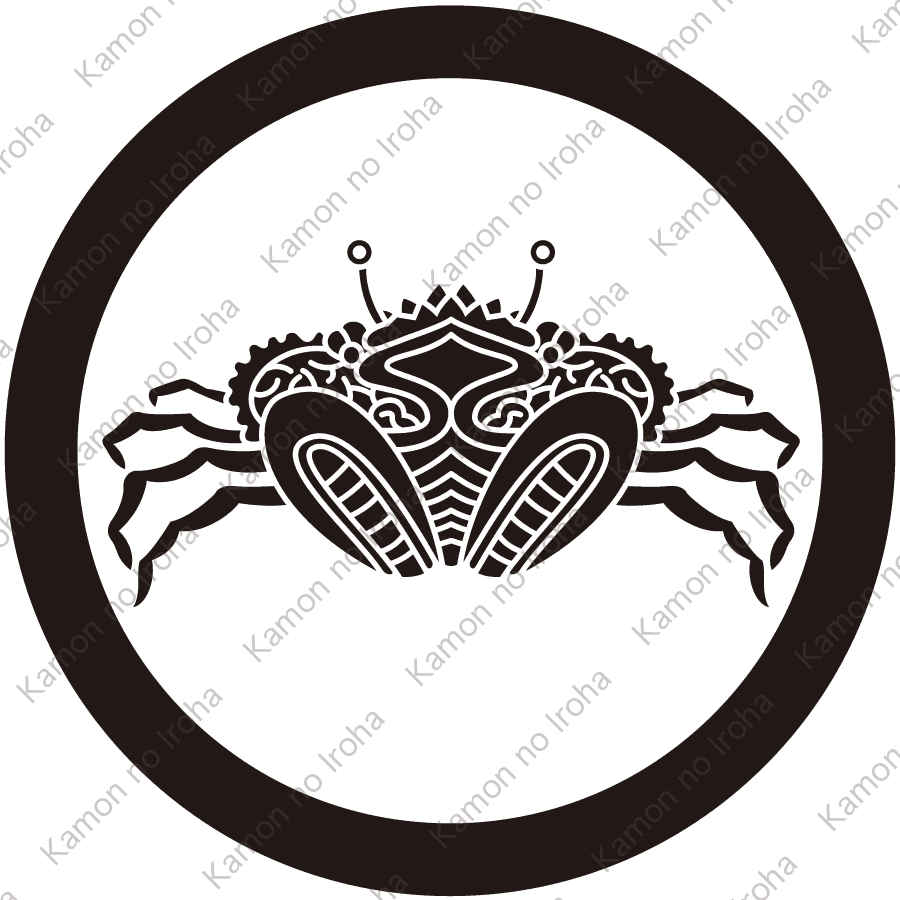 丸に真向き海蟹紋