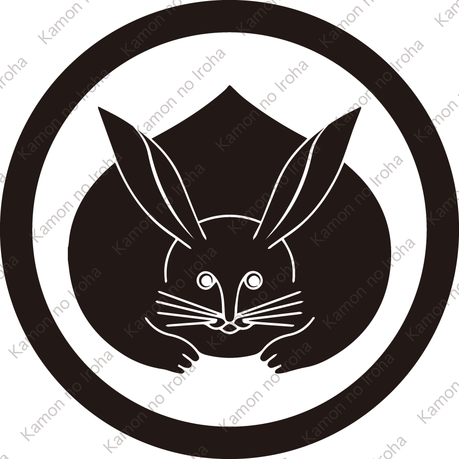 丸に真向き兎紋