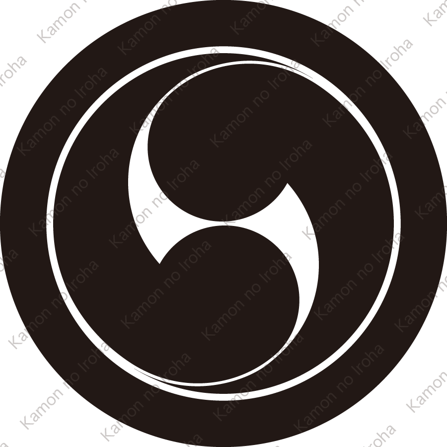 丸に右二つ巴紋