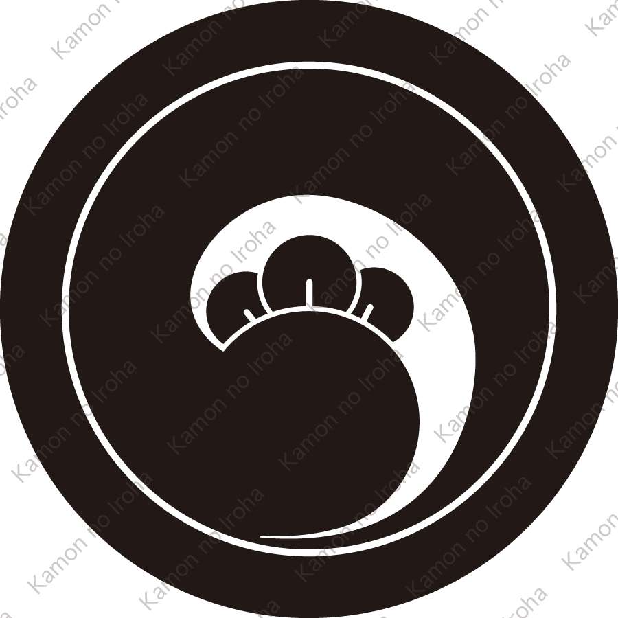 丸に右一つ丁子巴紋