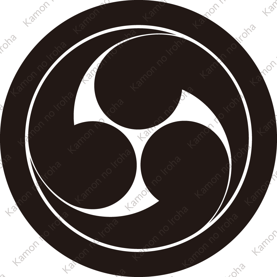 丸に右三つ巴紋