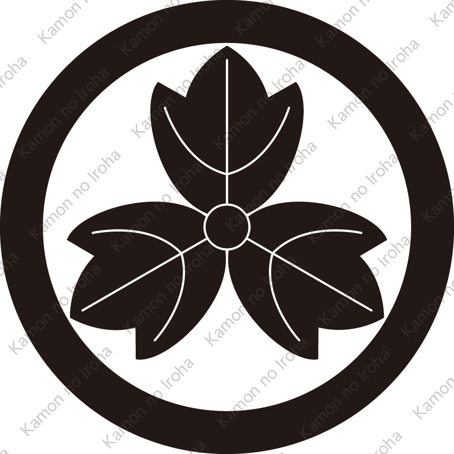 丸に三つ葉牡丹紋