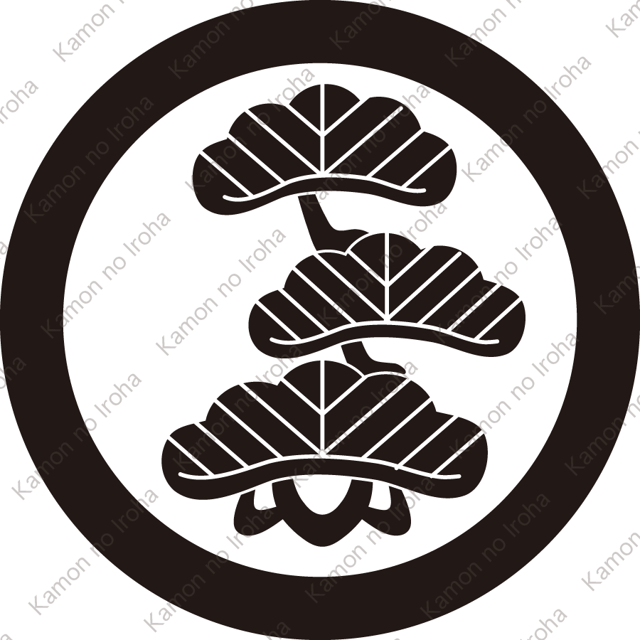 丸に三つ枝松紋