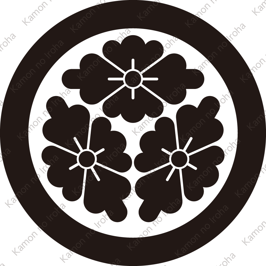 丸に三つ花菱紋