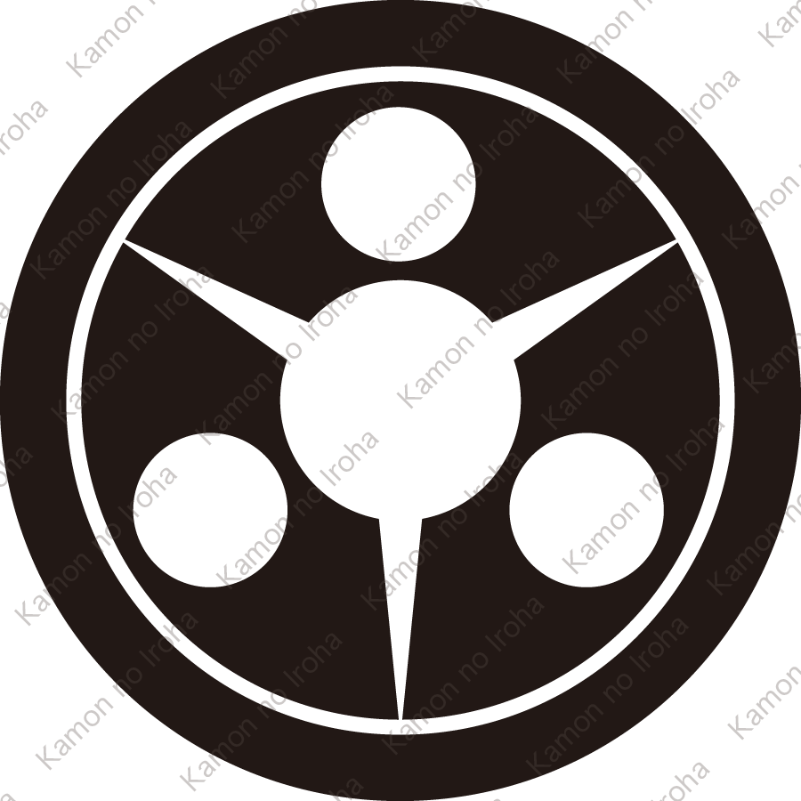 丸に三つ日の丸地紙紋