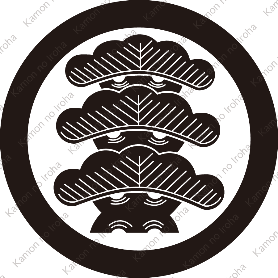 丸に三つ笠松紋
