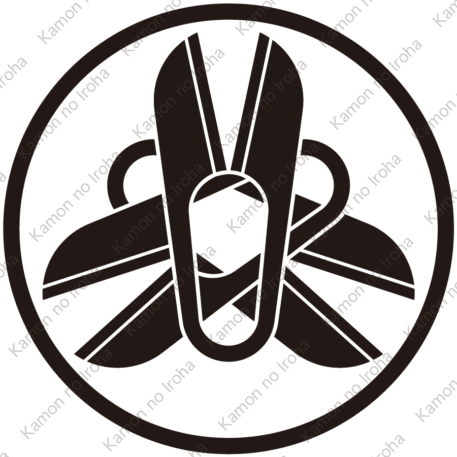 丸に三つ重ね鋏紋