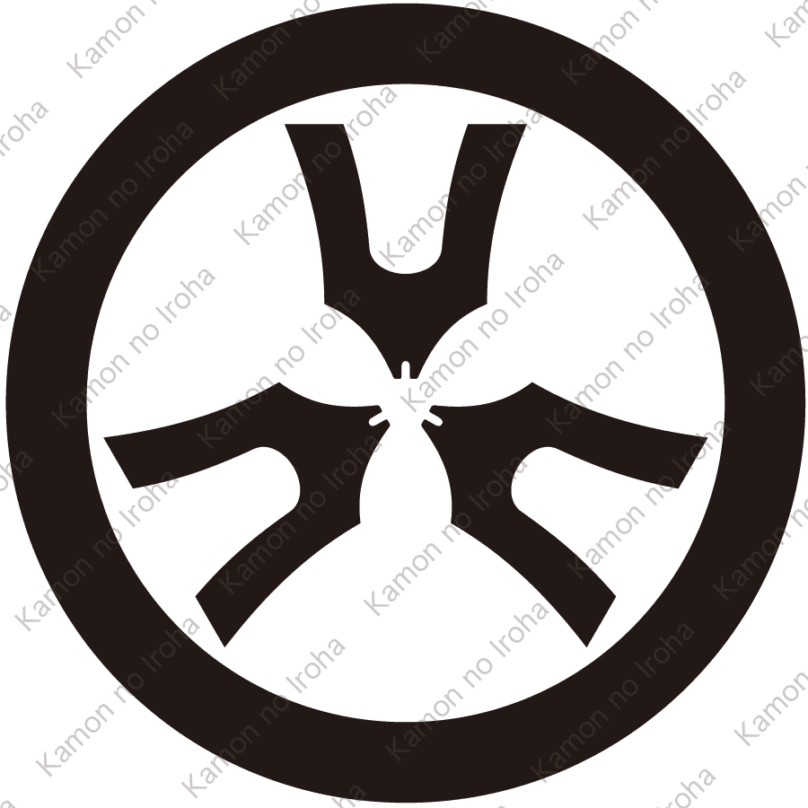 丸に三つ琴柱紋