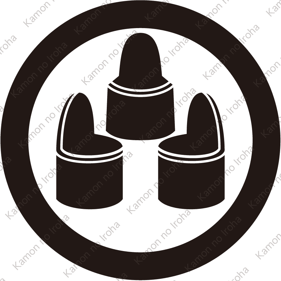 丸に三つ琴の爪紋