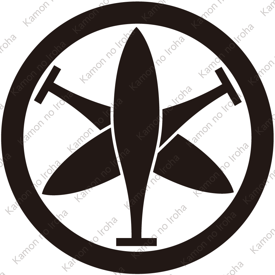 丸に三つ組み櫂紋