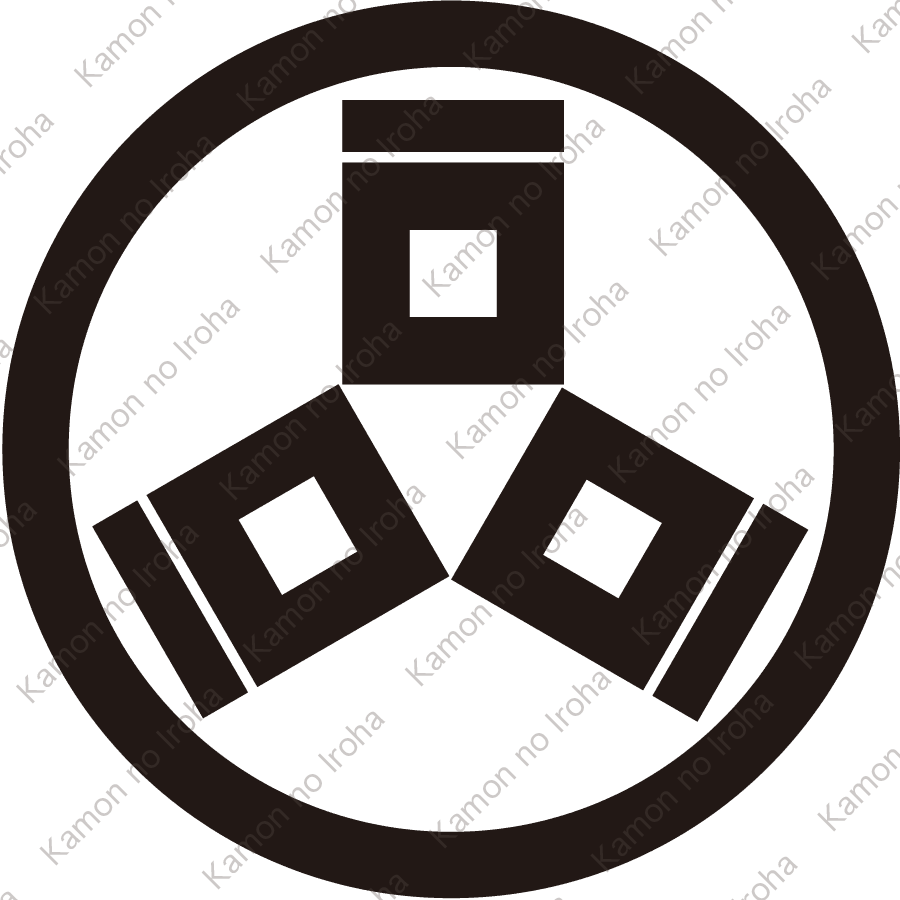 丸に三つ枡に枡搔紋