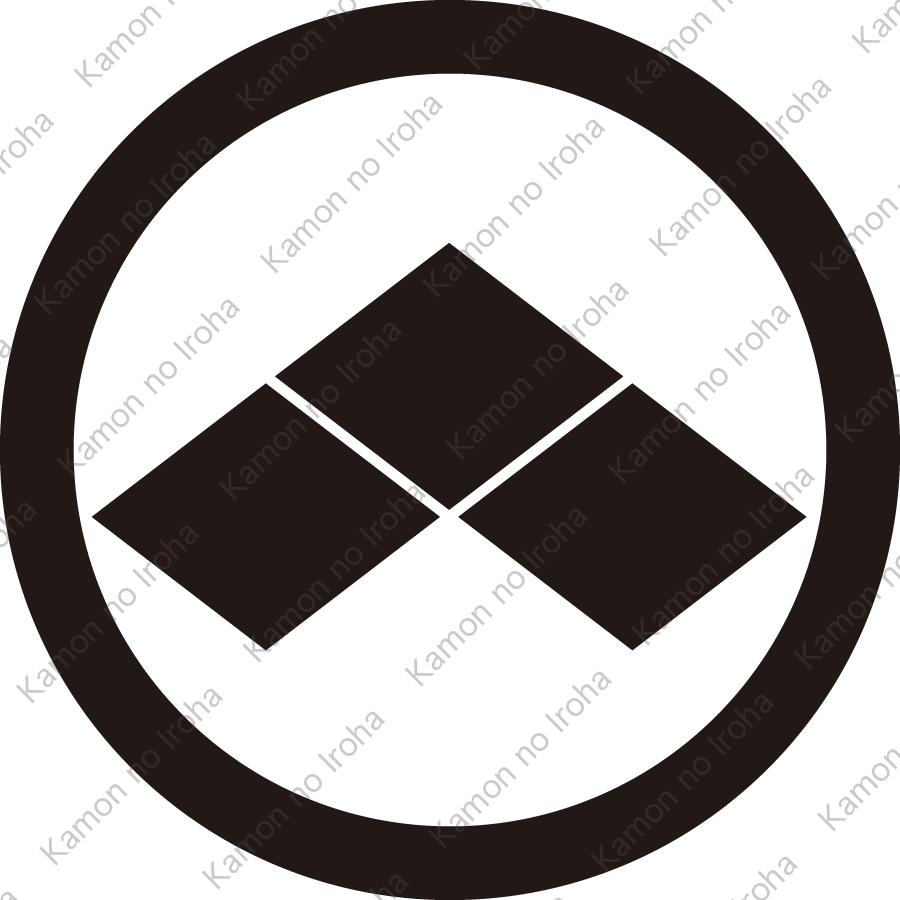 丸に三つ盛り菱紋