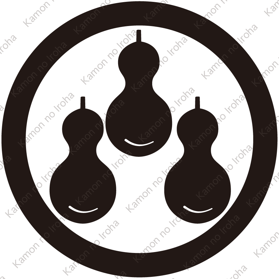 丸に三つ盛り瓢紋