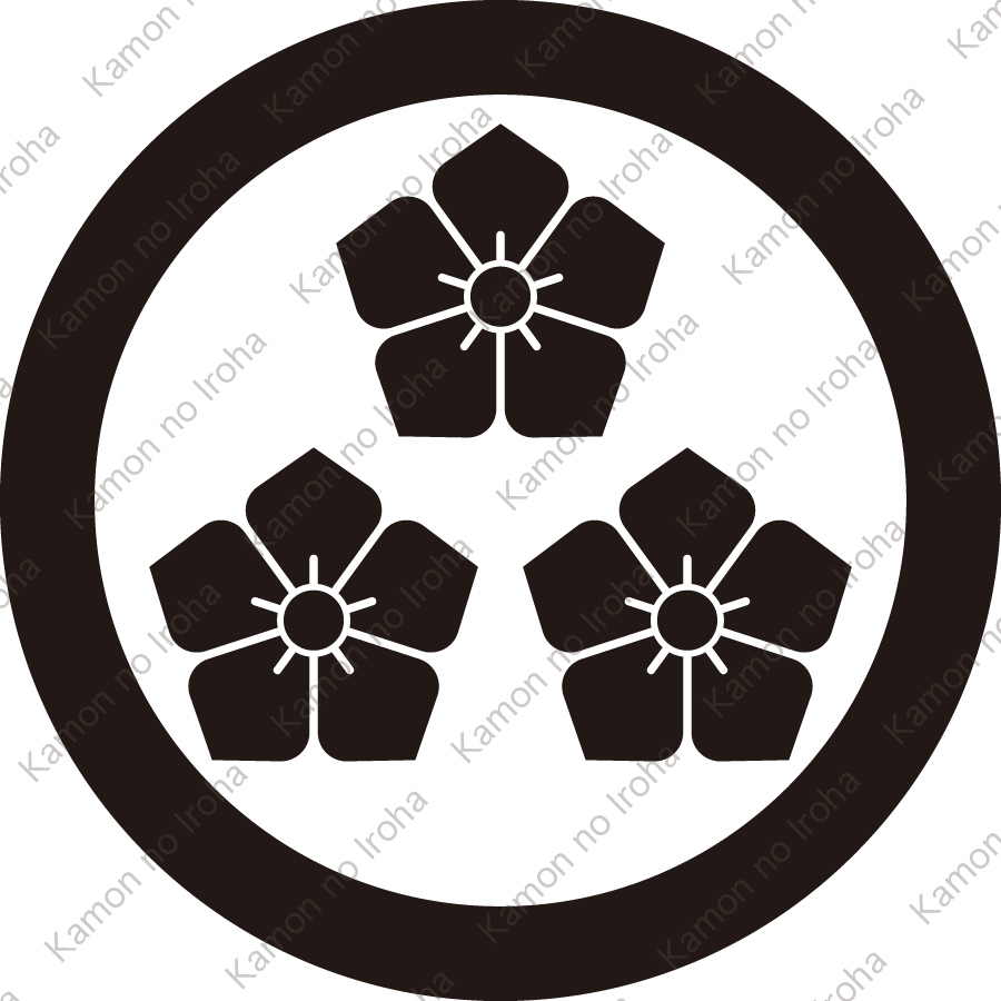 丸に三つ盛り桔梗紋