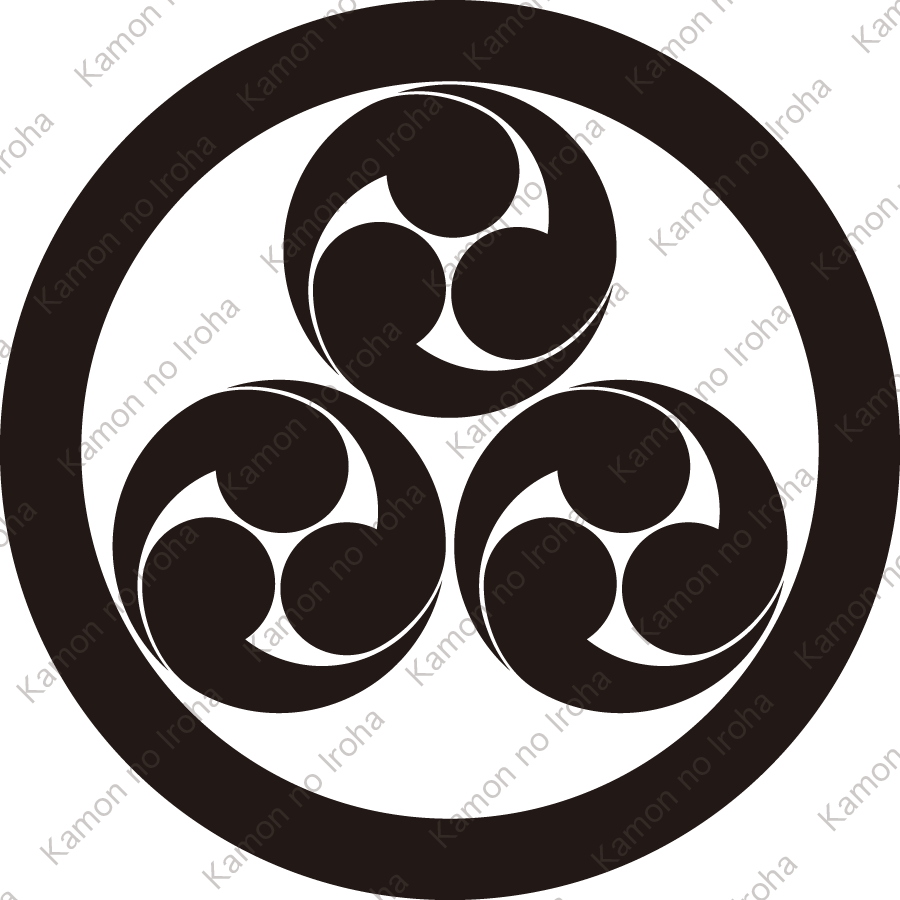 丸に三つ盛り三つ巴紋