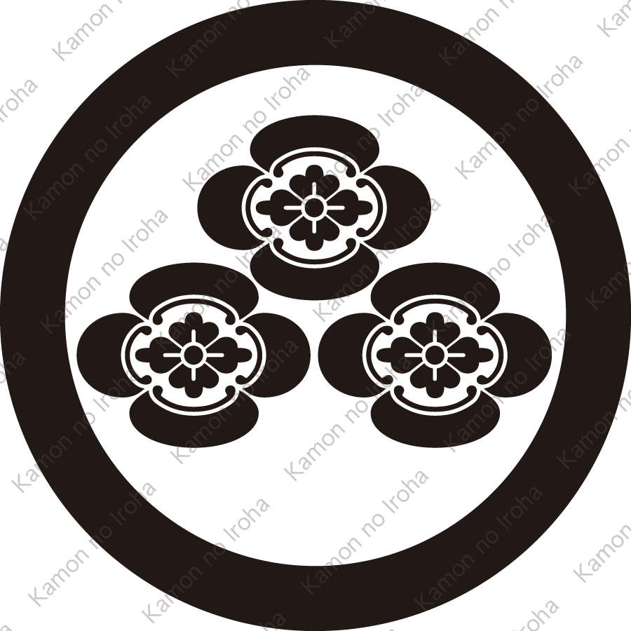 丸に三つ盛り木瓜紋