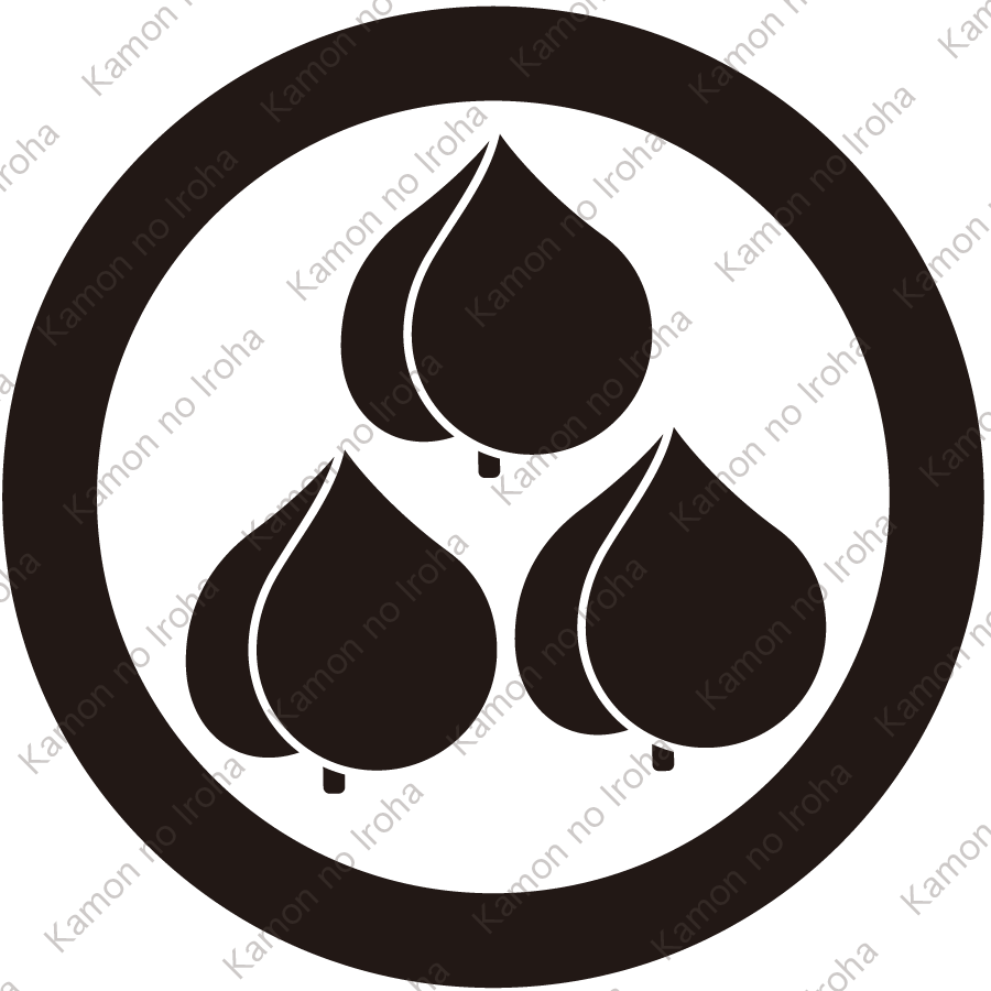 丸に三つ盛り桃紋