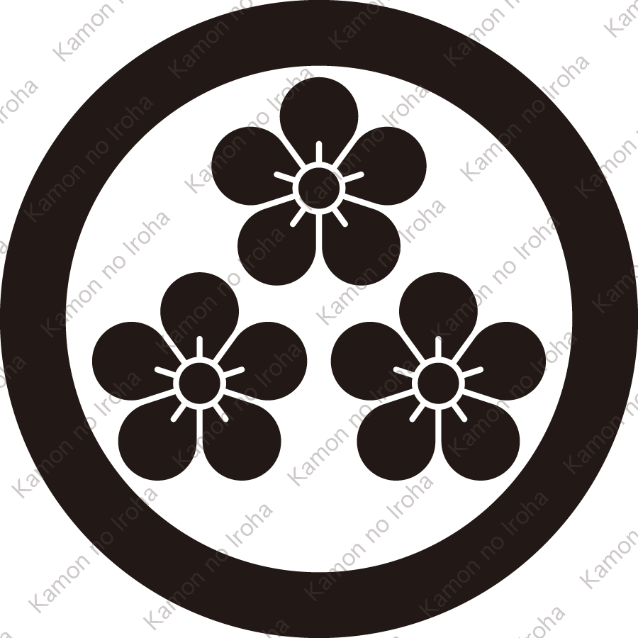 丸に三つ盛り梅紋