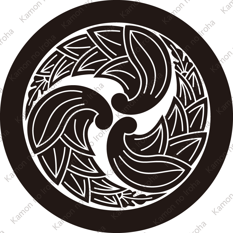 丸に三つ茗荷巴紋