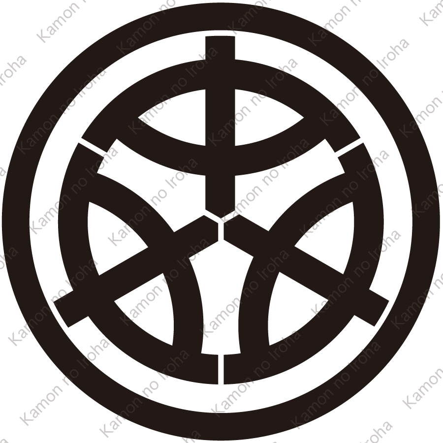 丸に三つ中の字紋