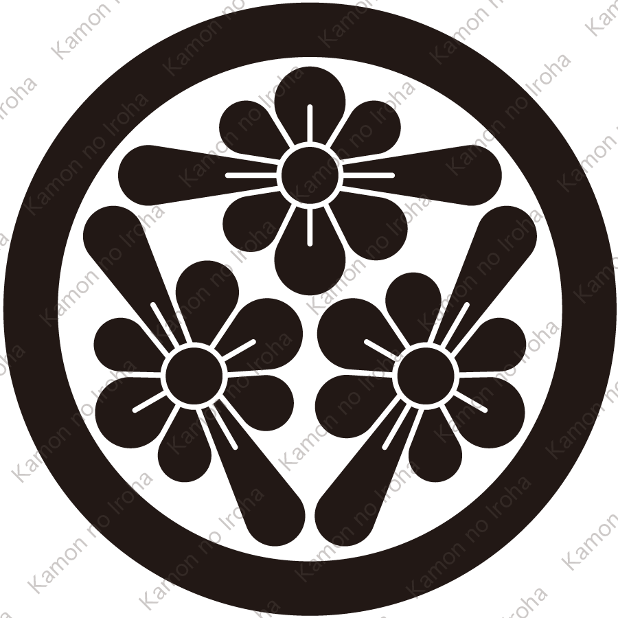 丸に三つ梨の切り口紋