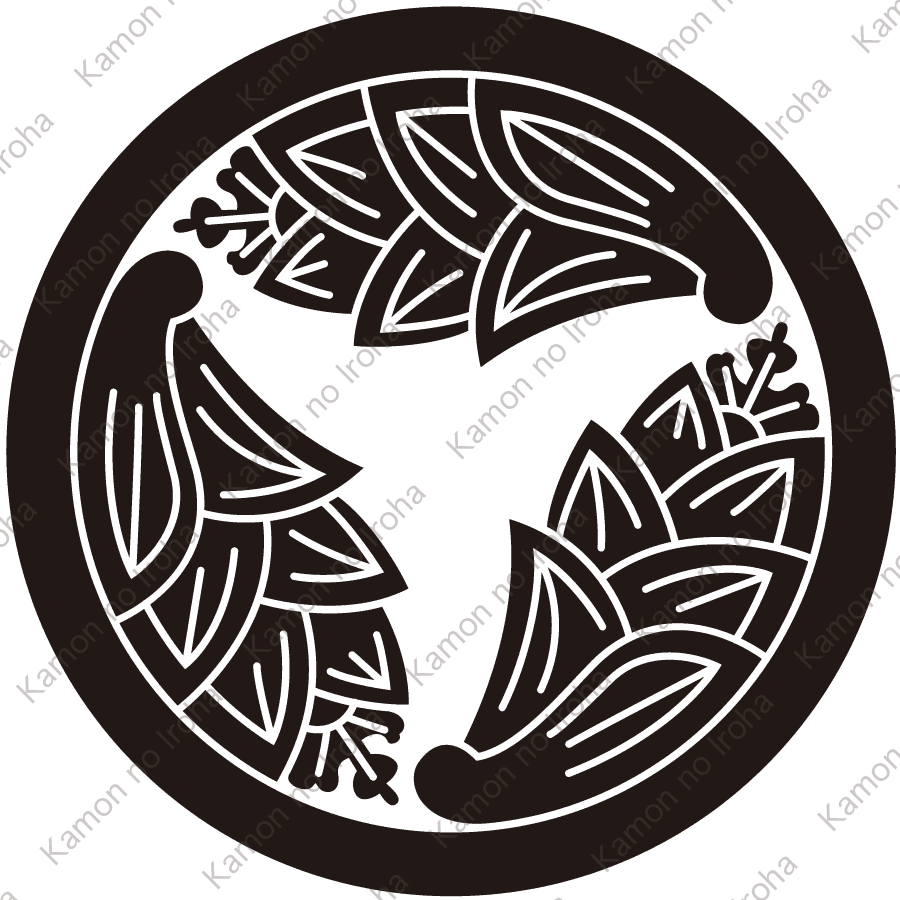 丸に三つ追い茗荷紋