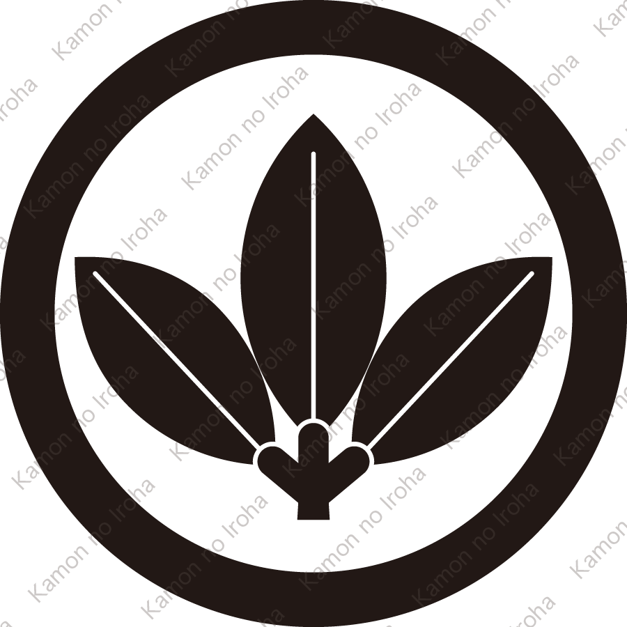 丸に三つ椿の葉紋