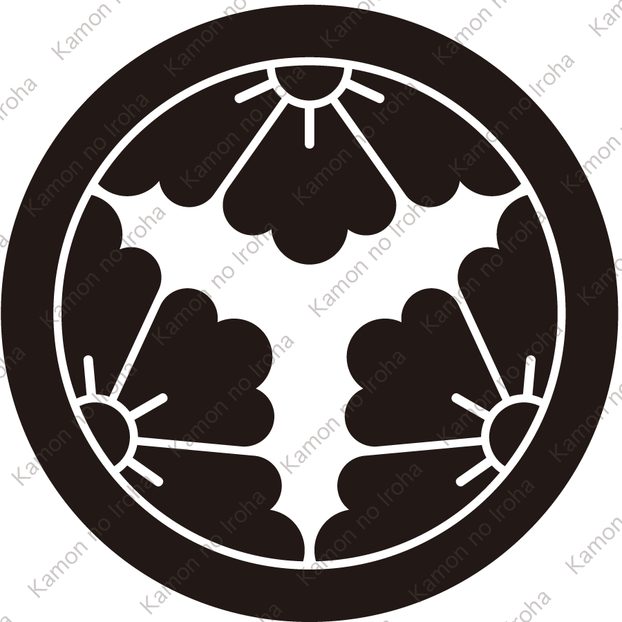 丸に三つ割り花菱紋