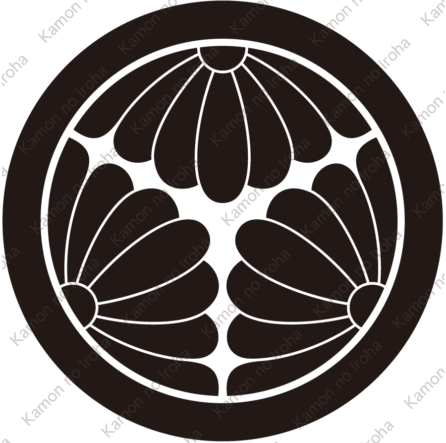 丸に三つ割り菊紋