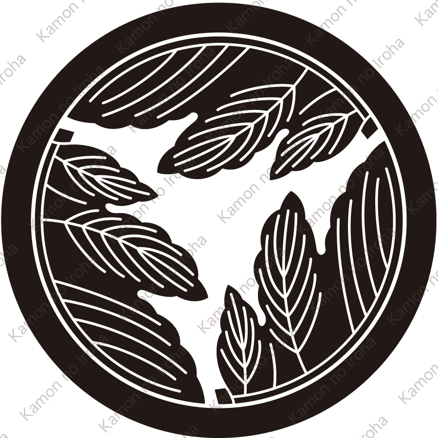 丸に三つ割り菊の葉紋