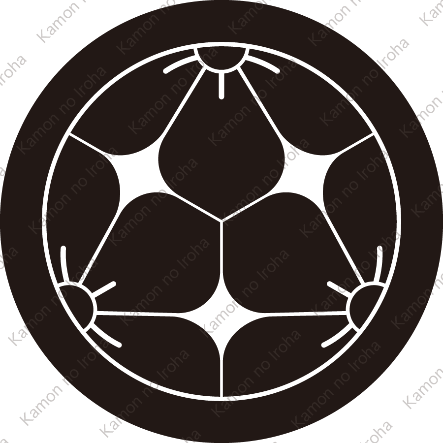 丸に三つ割り桔梗紋