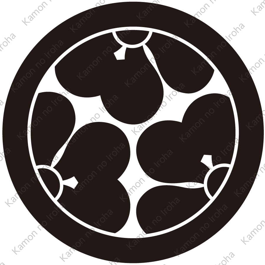 丸に三つ割り追い片喰紋