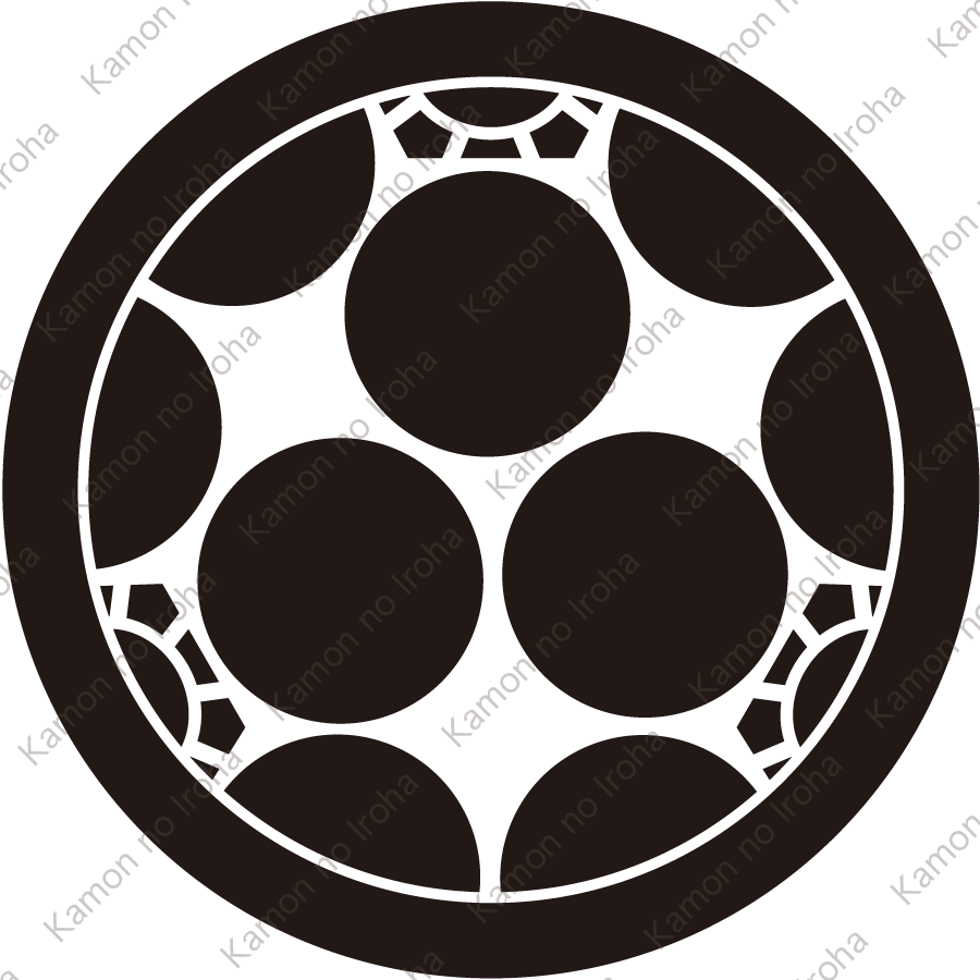 丸に三つ割り梅鉢紋