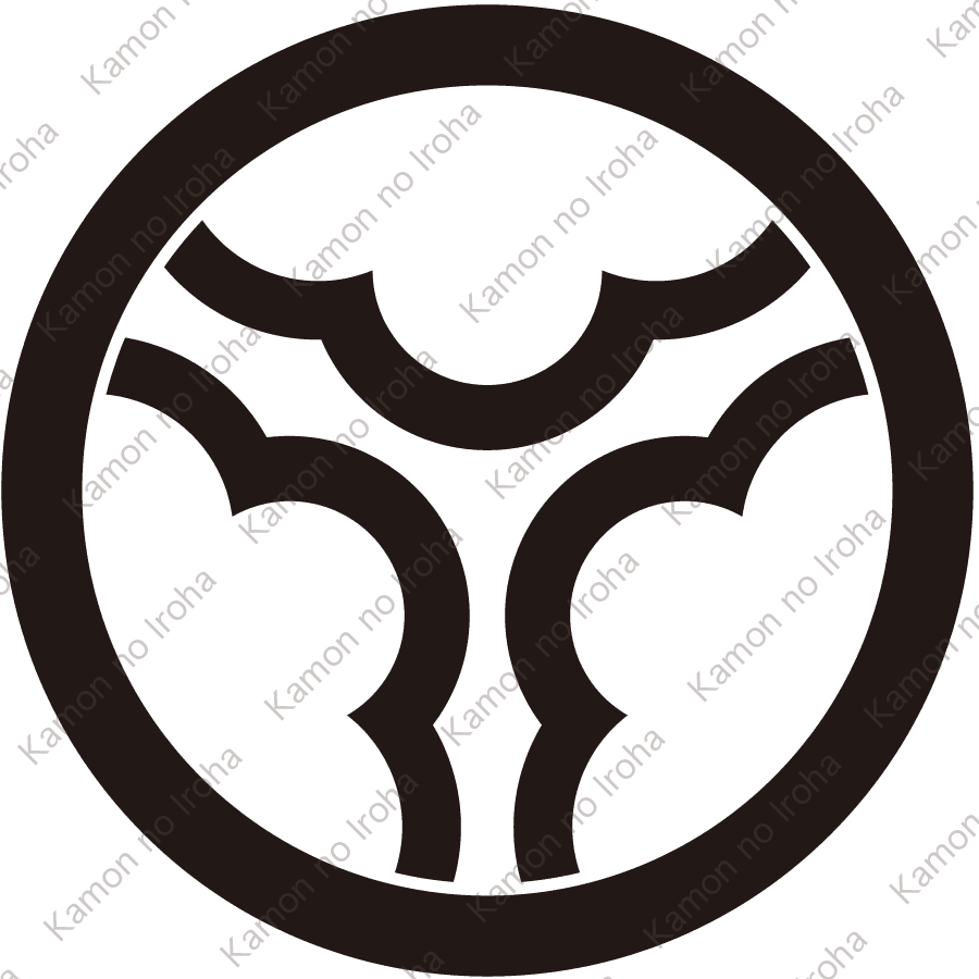 丸に三つ割り梅輪紋