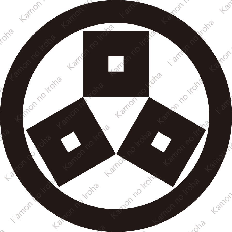 丸に三つ寄せ釘抜紋