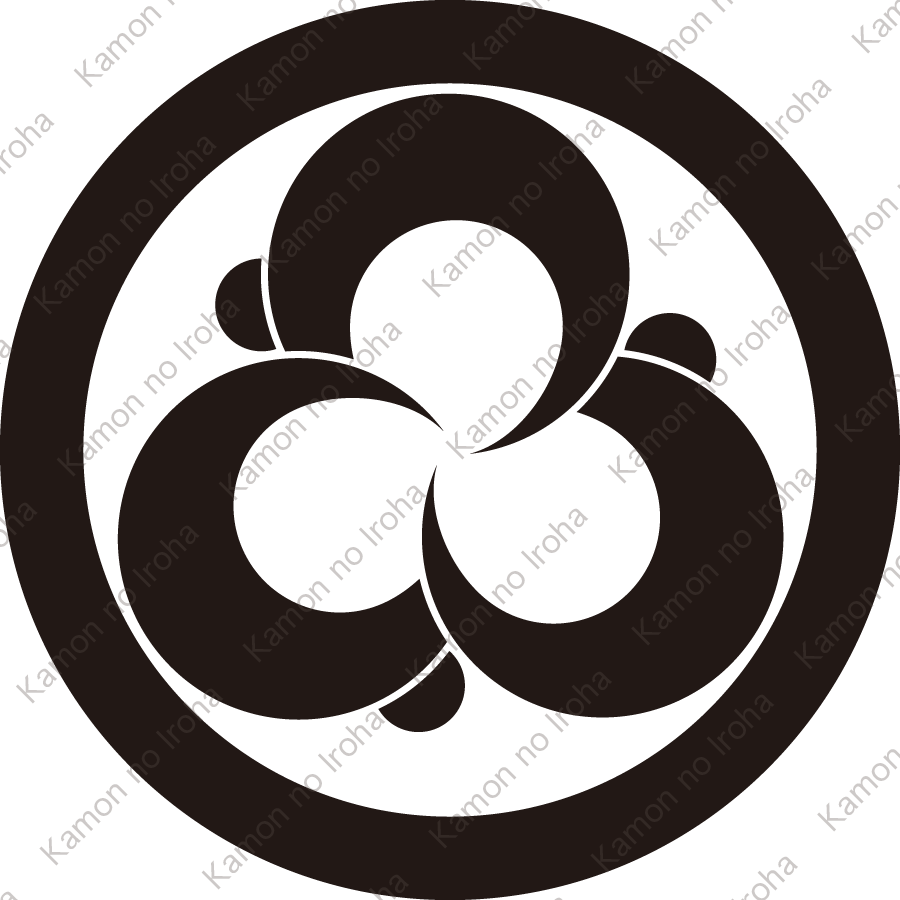 丸に三つ寄せ括り猿紋