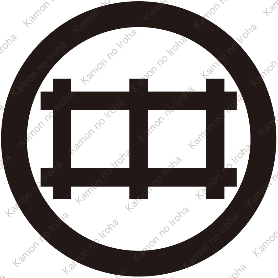 丸に持ち合い二つ井筒紋