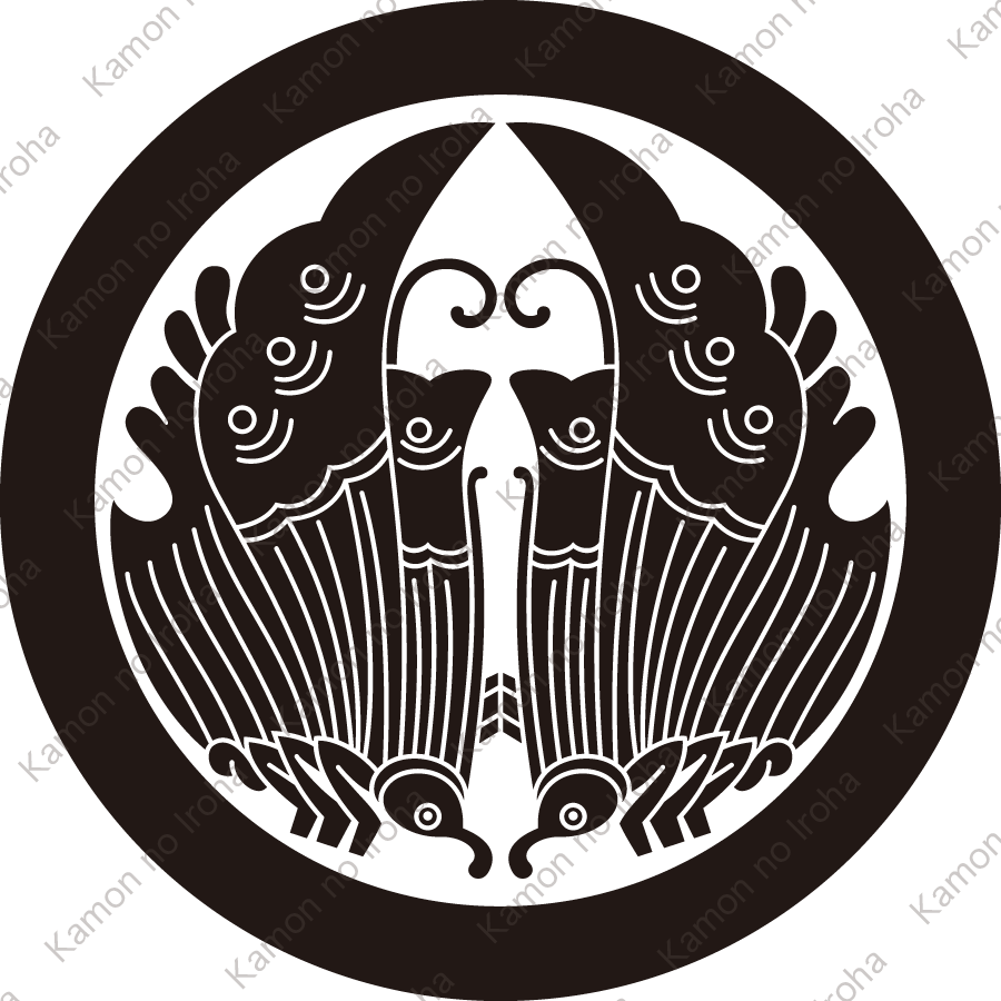 丸に対い揚羽蝶紋