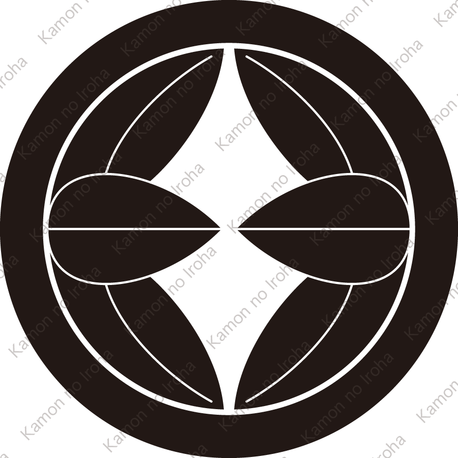 丸に対い六枚笹紋