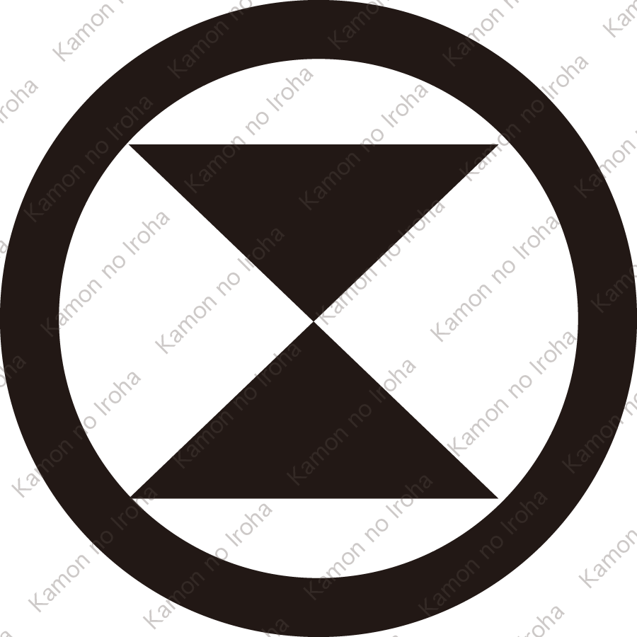 丸に対い鱗（２）紋