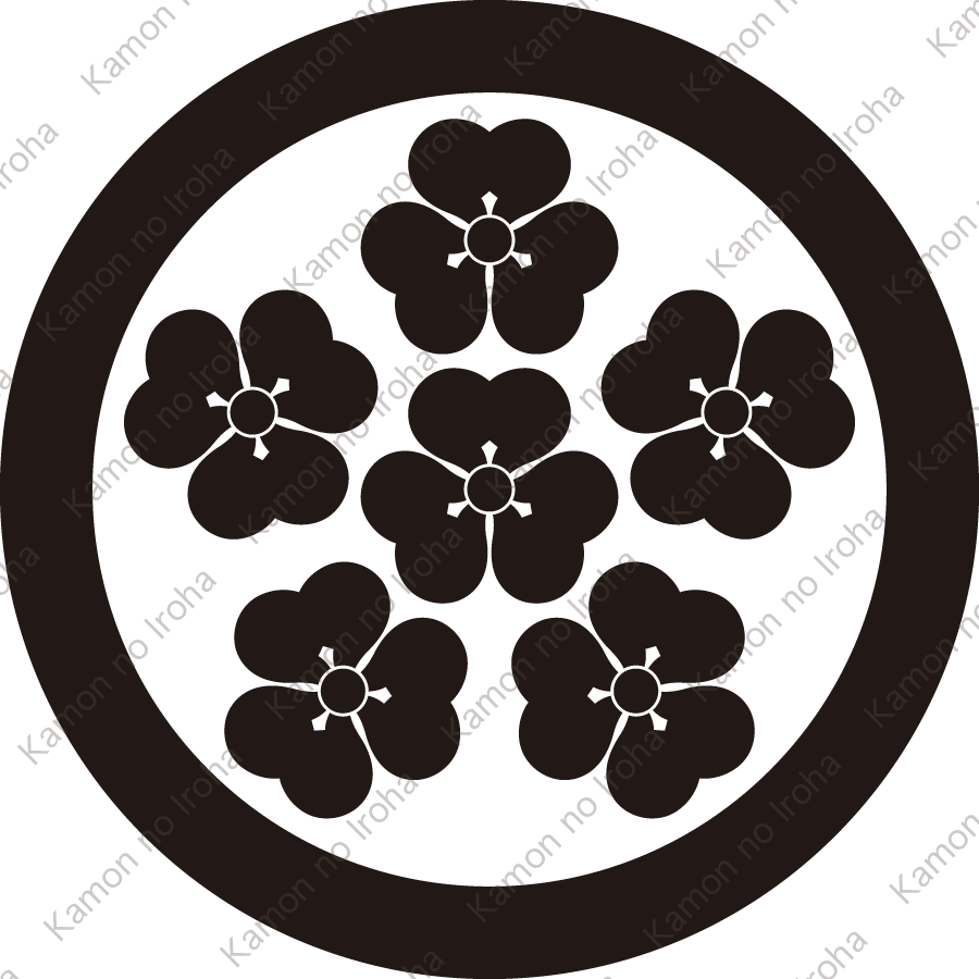 丸に六つ片喰紋